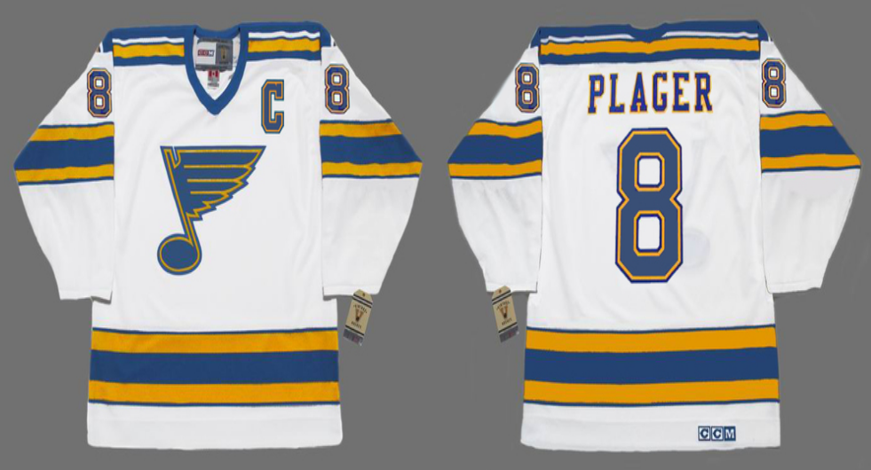 2019 Men St.Louis Blues 8 Plager white style #2 CCM NHL jerseys->st.louis blues->NHL Jersey